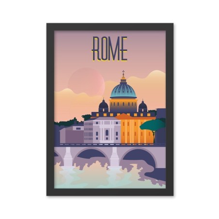 Pintura decorativa enmarcada MDF Rome (40 x 55) multicolor 40x55 cm