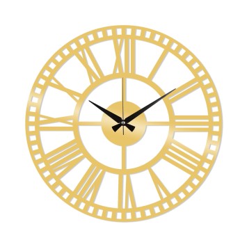 Reloj de pared metal Metal Wall Clock 10 oro 48x48 cm