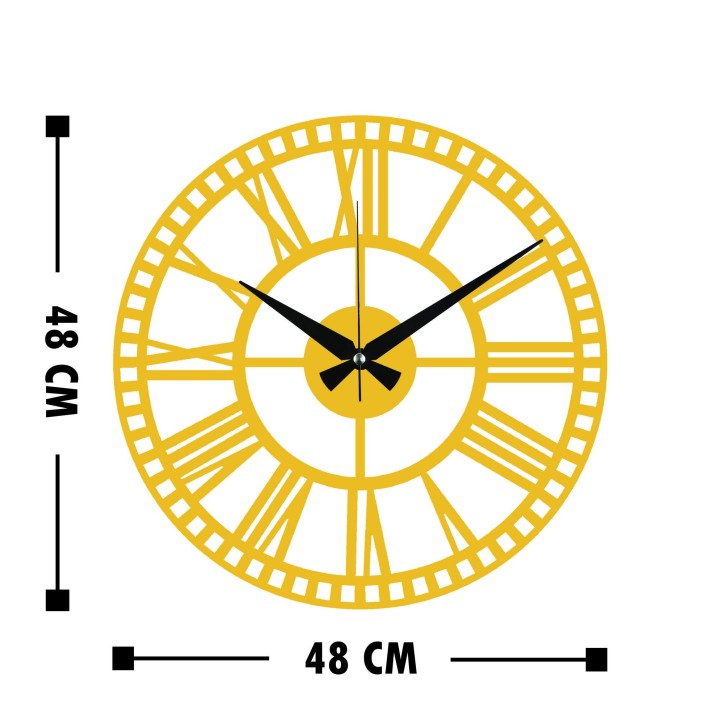 Reloj de pared metal Metal Wall Clock 10 oro 48x48 cm