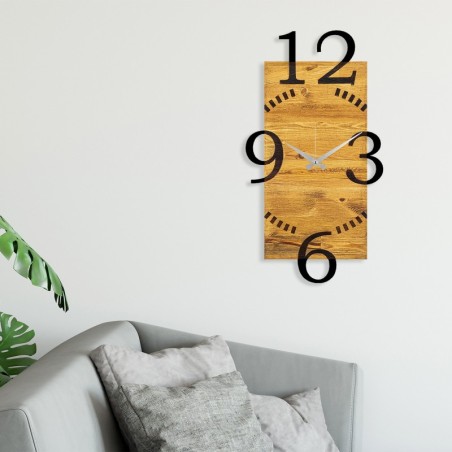 Reloj de pared madera Modelo 2 nogal negro 41x3x74 cm