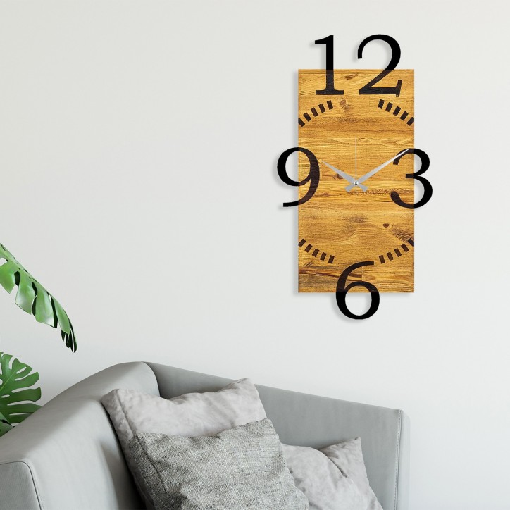 Reloj de pared madera Modelo 2 nogal negro 41x3x74 cm