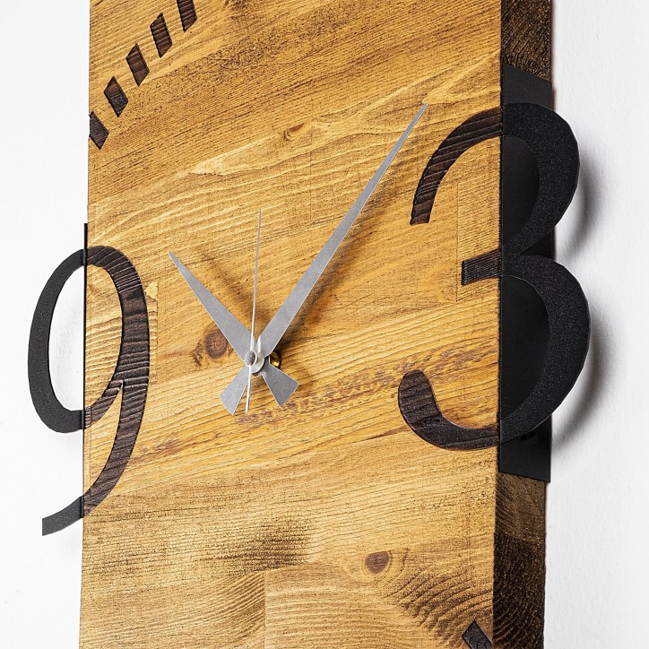 Reloj de pared madera Modelo 2 nogal negro 41x3x74 cm