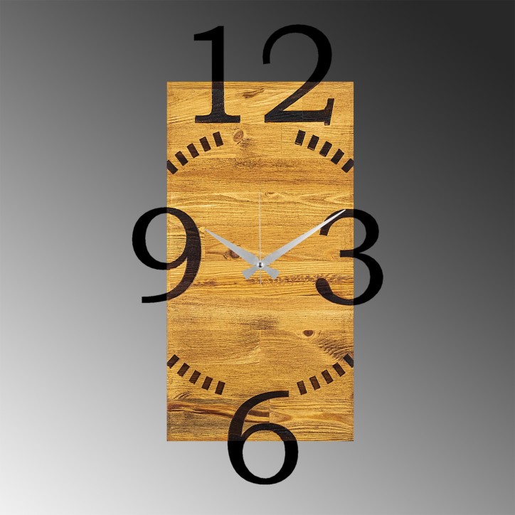 Reloj de pared madera Modelo 2 nogal negro 41x3x74 cm