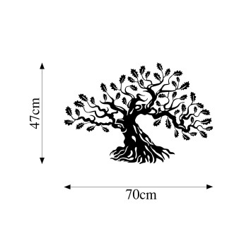 Decoración pared de metal Monumental Tree 11 negro 70x47 cm