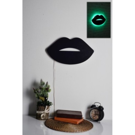 Iluminación LED decorativa Lips 2 verde 40x23 cm