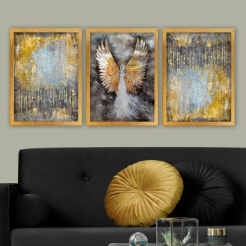 Cuadro decorativo enmarcado 3AC164 multicolor 35x45 cm (3 piezas)
