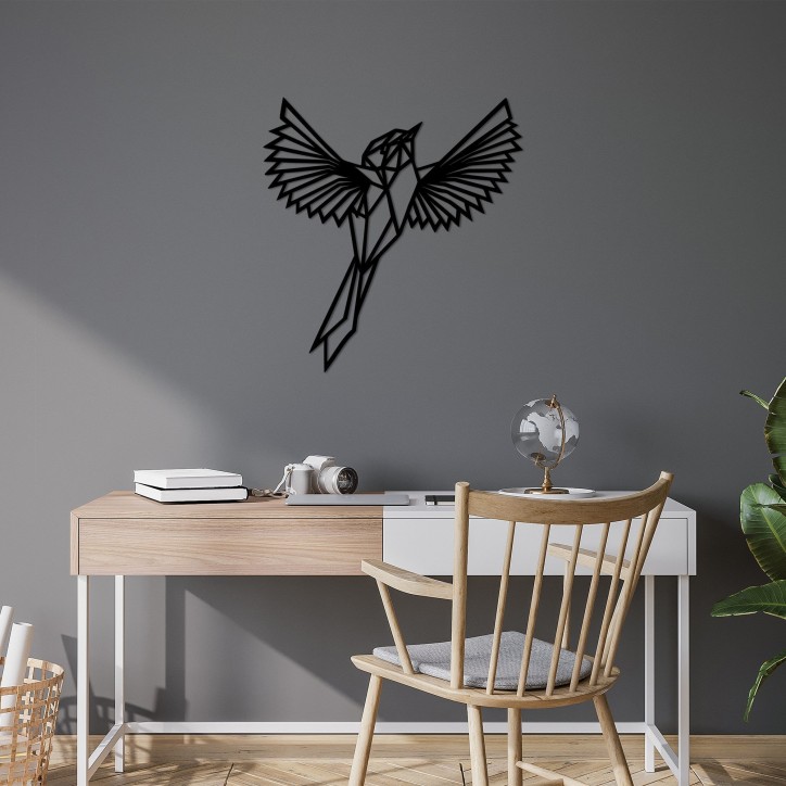 Decoración pared de metal King Bird-479 negro 70x75 cm