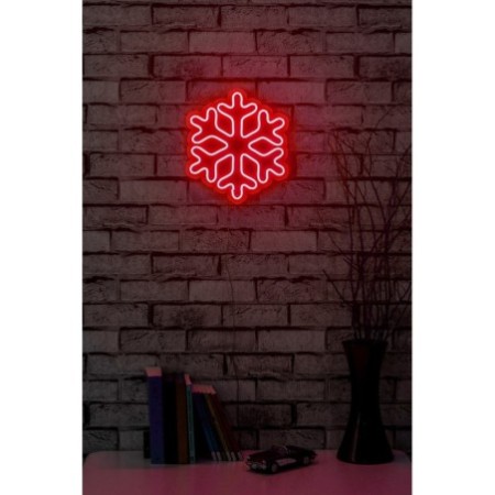 Iluminación LED decorativa de plástico Snowflake rojo 30x26x2 cm