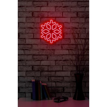 Iluminación LED decorativa de plástico Snowflake rojo 30x26x2 cm