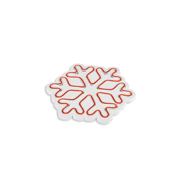 Iluminación LED decorativa de plástico Snowflake rojo 30x26x2 cm