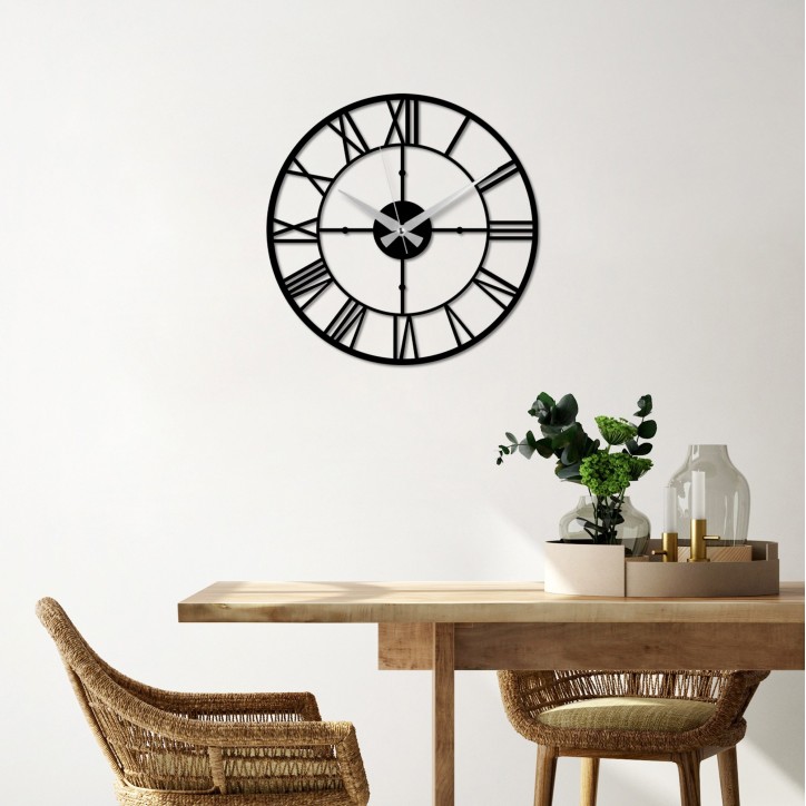 Reloj de pared metal Classical negro 49x49 cm