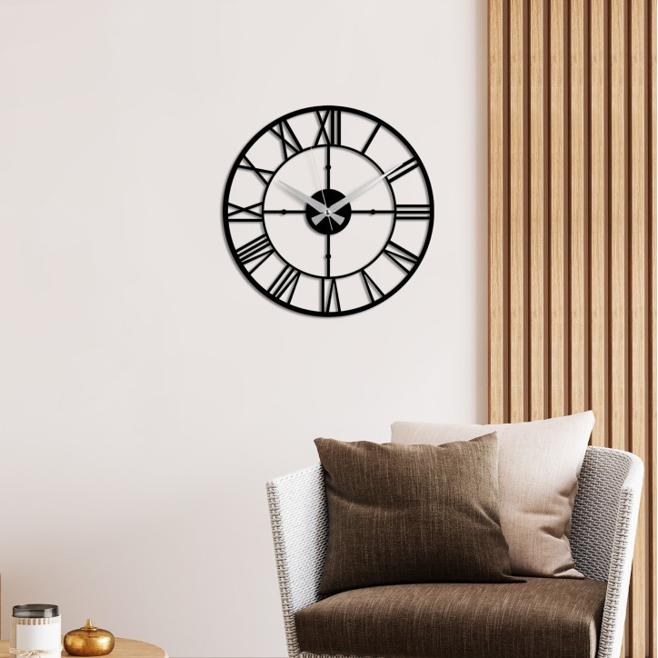 Reloj de pared metal Classical negro 49x49 cm