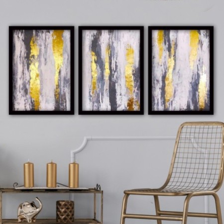Cuadro decorativo enmarcado 3SC183 multicolor 35x45 cm (3 piezas)