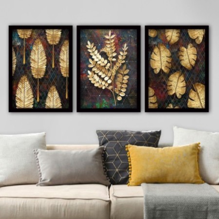 Cuadro decorativo enmarcado 3SC28 multicolor 35x45 cm (3 piezas)