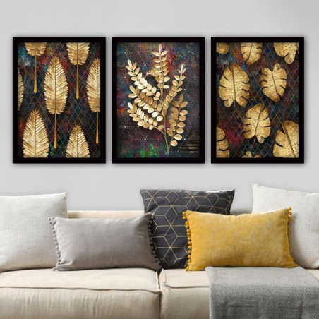 Cuadro decorativo enmarcado 3SC28 multicolor 35x45 cm (3 piezas)