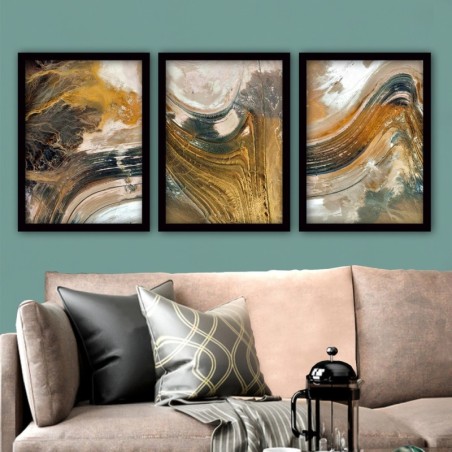 Cuadro decorativo enmarcado 3SC56 multicolor 35x45 cm (3 piezas)