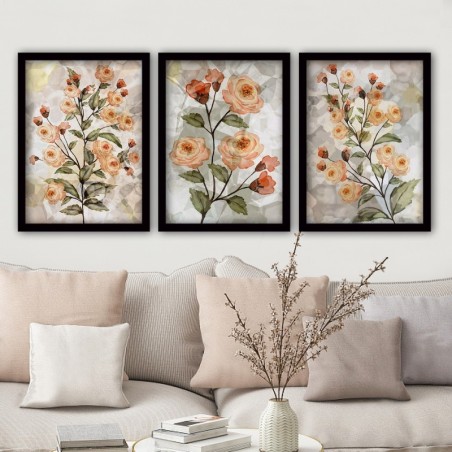 Cuadro decorativo enmarcado 3SC65 multicolor 35x45 cm (3 piezas)