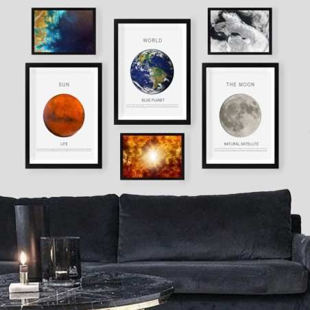 Cuadro decorativo enmarcado SET_090 multicolor 24x29 cm (3 piezas) 34x44 cm (3 piezas)