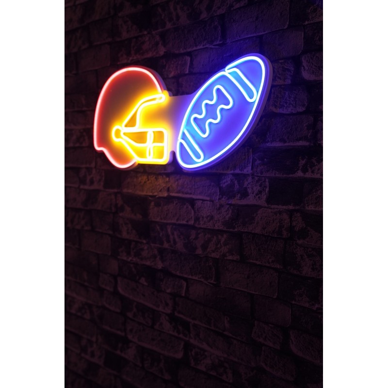 Iluminación LED decorativa de plástico NFL Football Blue multicolor 55x27x3 cm