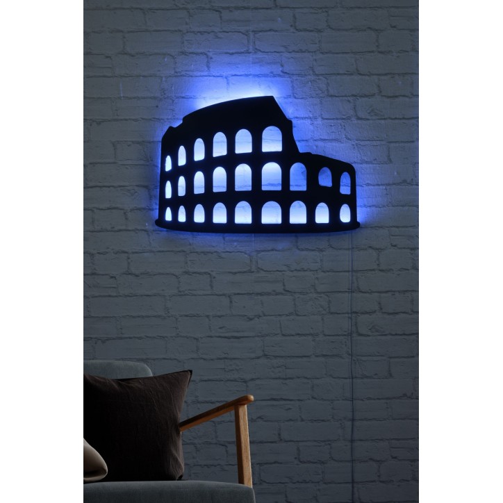 Iluminación LED decorativa Colosseum azul 60x40 cm