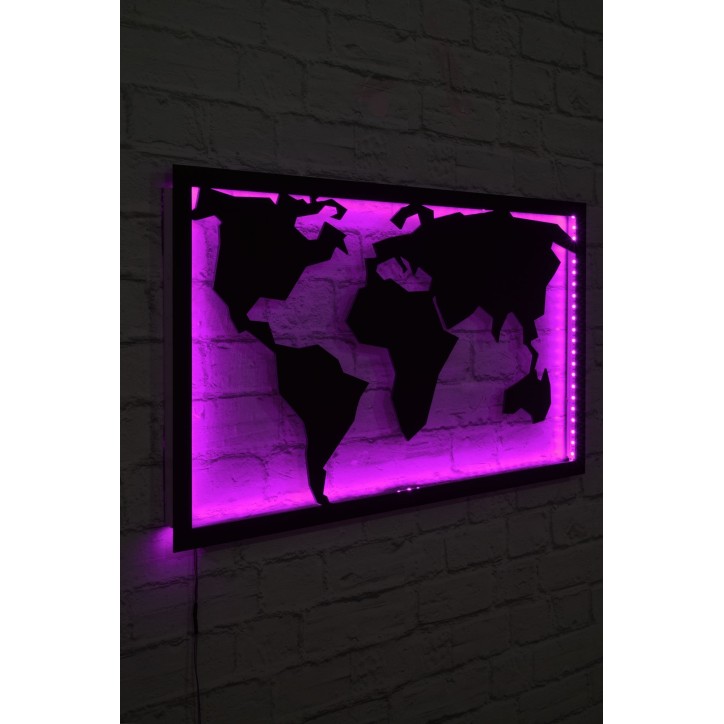 Iluminación LED decorativa World Map 2 rosa 71x40 cm