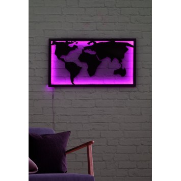 Iluminación LED decorativa World Map 2 rosa 71x40 cm