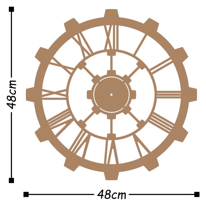 Reloj de pared metal Metal Wall Clock 16 cobre 48x48 cm