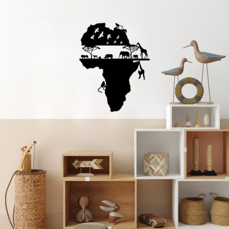 Decoración pared de metal Animal World Of Africa-529 negro 58x73 cm