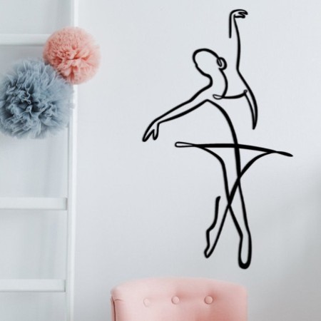 Decoración pared de metal Ballerina 3 negro 70x0.15x41 cm