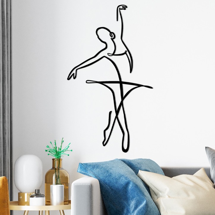 Decoración pared de metal Ballerina 3 negro 70x0.15x41 cm