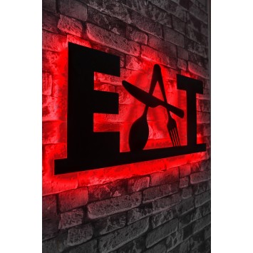 Iluminación LED decorativa Eat rojo 34x72 cm