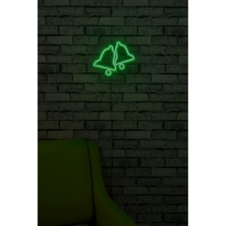 Iluminación LED decorativa de plástico Bells verde 30x24x2 cm