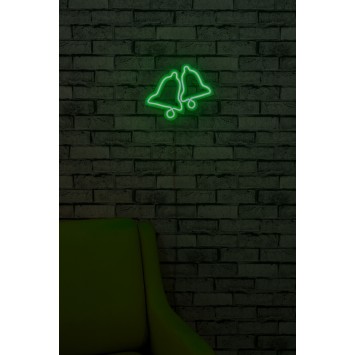 Iluminación LED decorativa de plástico Bells verde 30x24x2 cm