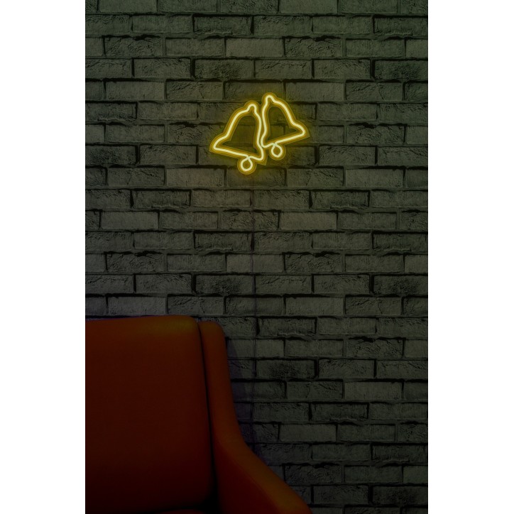 Iluminación LED decorativa de plástico Bells amarillo 30x24x2 cm