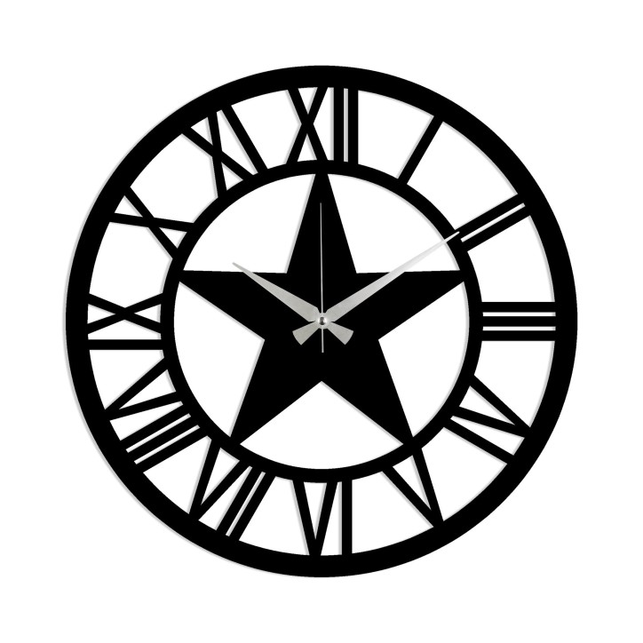 Reloj de pared metal Metal Wall Clock 28 negro 48x48 cm