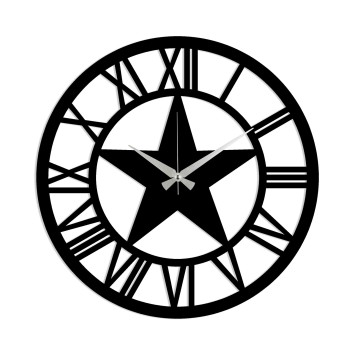 Reloj de pared metal Metal Wall Clock 28 negro 48x48 cm