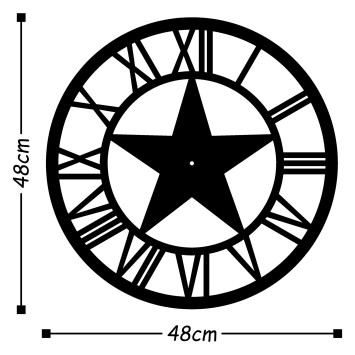 Reloj de pared metal Metal Wall Clock 28 negro 48x48 cm