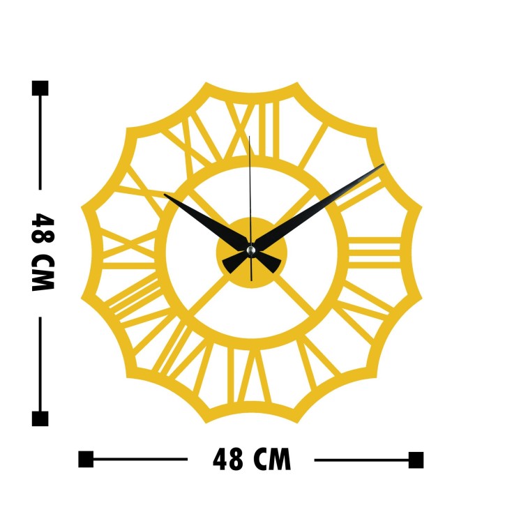 Reloj de pared metal Metal Wall Clock 23 oro 48x48 cm