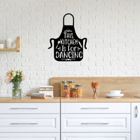 Decoración pared de metal This Kitchen Is For Dancing-459 negro 57x70 cm