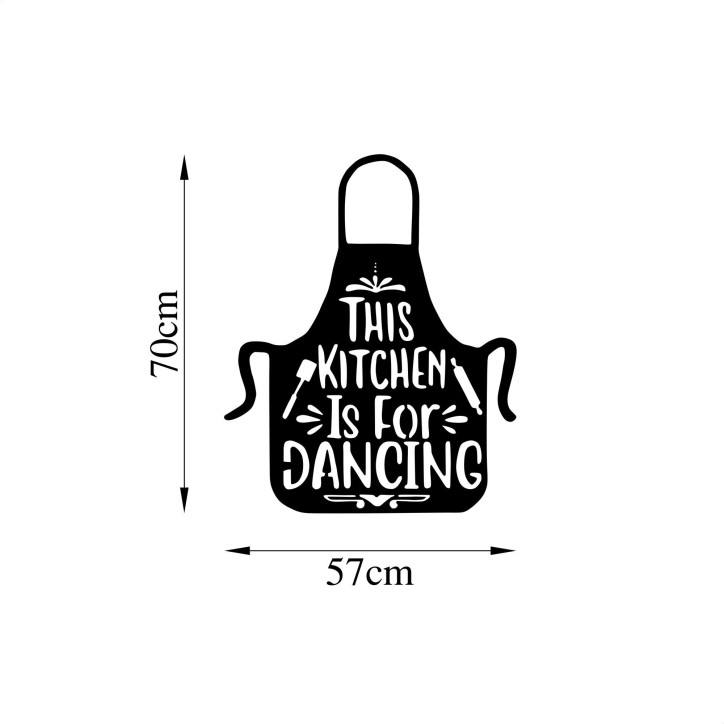 Decoración pared de metal This Kitchen Is For Dancing-459 negro 57x70 cm