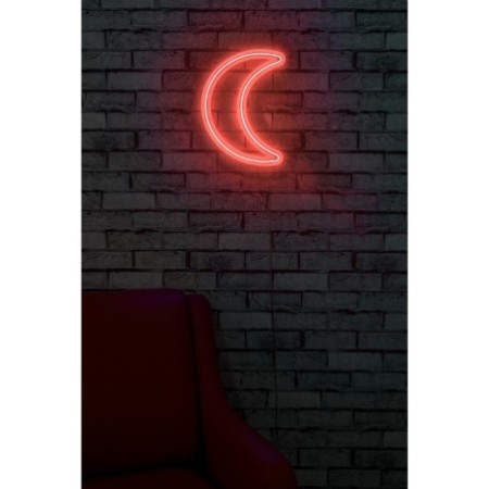 Iluminación LED decorativa de plástico Crescent rojo 26x37x2 cm