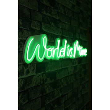 Iluminación LED decorativa de plástico World is Mine verde 16x78x2 cm