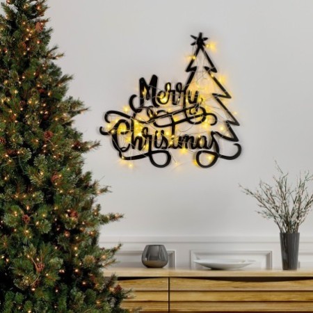 Decoración pared de metal XMASBLACK -8 negro 62x60 cm