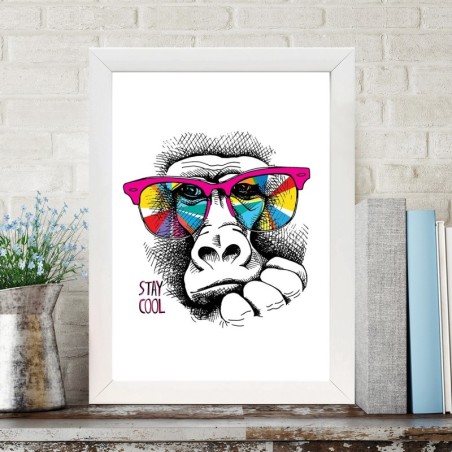 Pintura decorativa enmarcada MDF BC1121273951 multicolor 24x29 cm