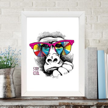 Pintura decorativa enmarcada MDF BC1121273951 multicolor 24x29 cm