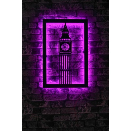 Iluminación LED decorativa Big Ben rosa 60x31 cm