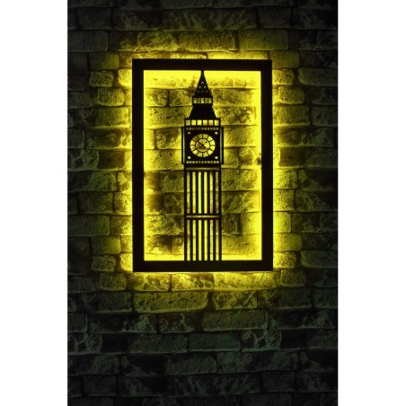 Iluminación LED decorativa Big Ben amarillo 60x31 cm