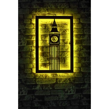 Iluminación LED decorativa Big Ben amarillo 60x31 cm