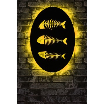 Iluminación LED decorativa Fishbones amarillo 60x40 cm