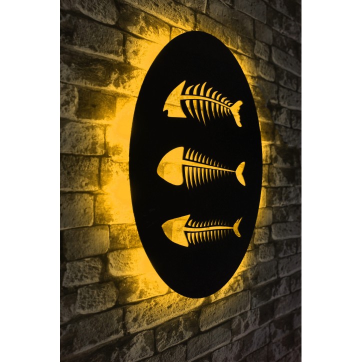 Iluminación LED decorativa Fishbones amarillo 60x40 cm